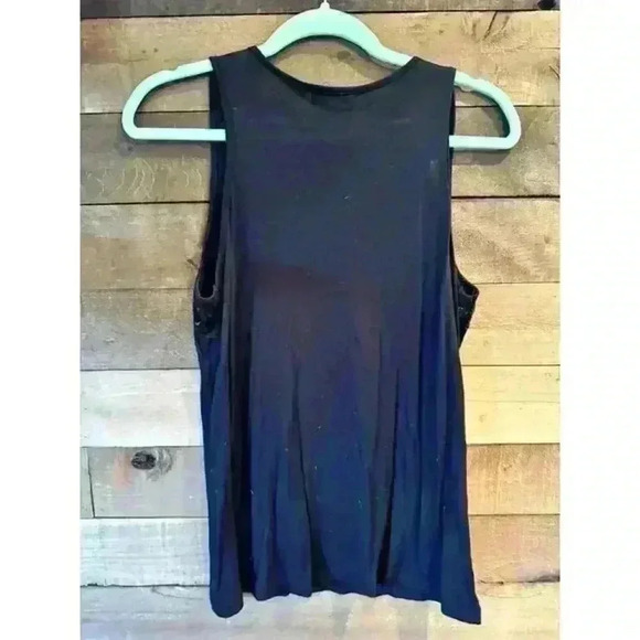 forever 21 long sparkle black loose women's lightweight tank top large sequin - Picture 2 of 5